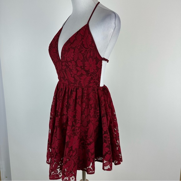 NBD X Revolve Red Lace Get Out Dress Medium - Picture 9 of 16